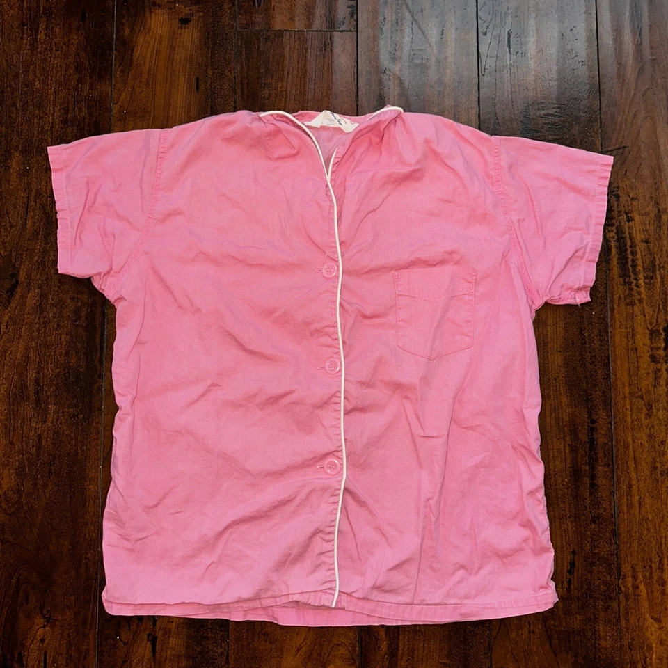 Pijama par calça top algodão rosa vintage anos 50 e 60 Tommies sanforizado roupa de dormir - Imagem 2 de 4