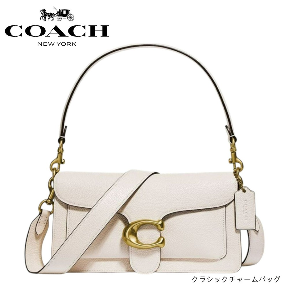 COACH 73995 White Tabby 26 Shoulder Bag Crossbody Leather Outlet 15 x 26 x 7.5cm