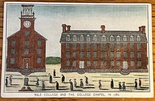 Connecticut, CT, New Haven, Yale College and Chapel in 1786, Artistic; 1910 PC