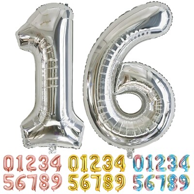 Silver Giant Number Balloons for Celebrations