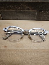 Vintage 1950s Artcraft USA 5-1/4 Aluminum Carved Floral Cat Eye Glasses