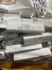 A lot of THREE (3) XICON 3,300 Ohm 10 Watt Wirewound Ceramic Power Resistors.
