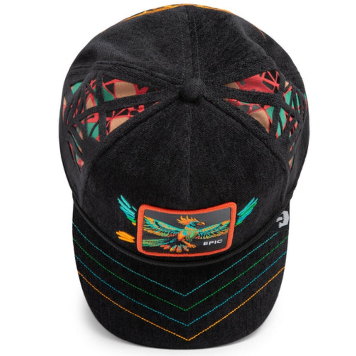 Goorin Bros Black Cap Epic with Colorful Bird Embroidery Goorin Bros Bird Vision Trucker Hat – DTLR main image 2