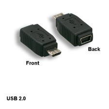  10X USB 2.0 Type Micro B Male to Mini B Female Adapter for PC Cam Tablet HDD