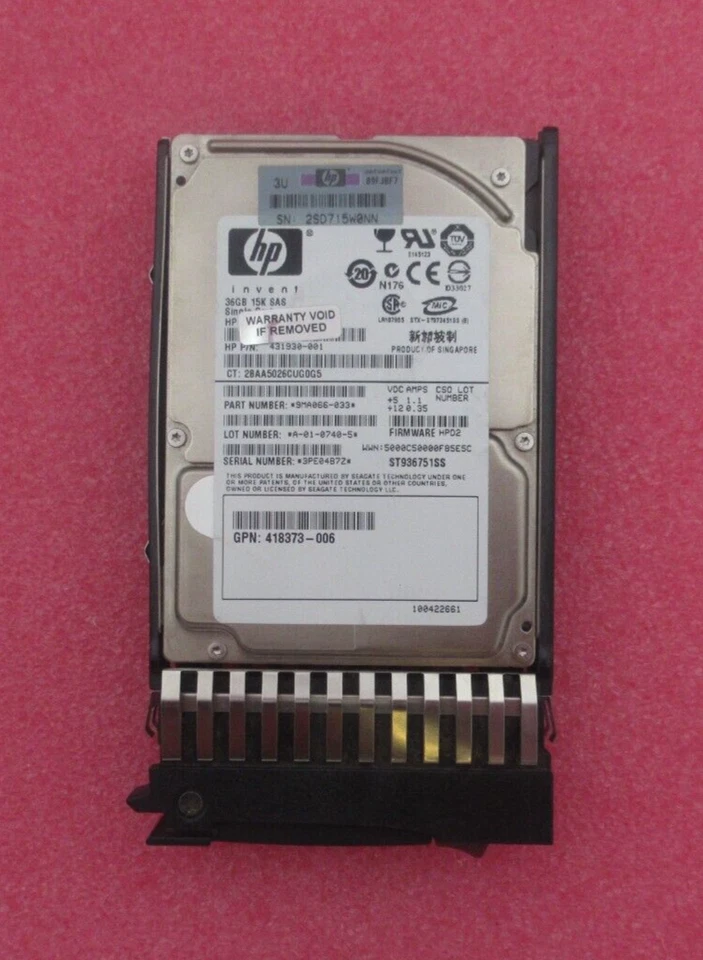 HP DH0036BALWK 36GB 3Gb/s 15K SAS SP 2.5" Hot-Swap HDD Hard Drive 432322-001 - Image 4 of 4