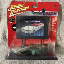 Johnny Lightning Yesterday & Today -  1964 1/2 Mustang and 2001 Mustang 1:64 NIP