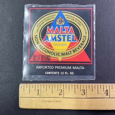 Vintage AMSTEL MALTA Unused Beer Label WALLY CHRISTIE COLLECTION Y12194