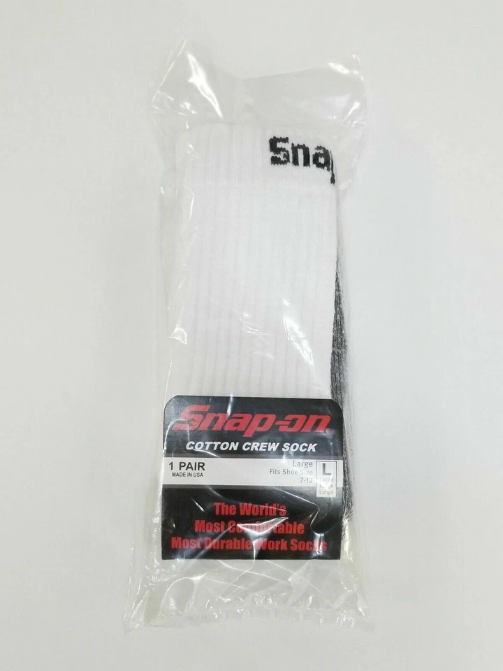 12 Pairs Men's White Snap On Tools Crew Socks Large FREE Shipping to USA New! - Image 2 of 3