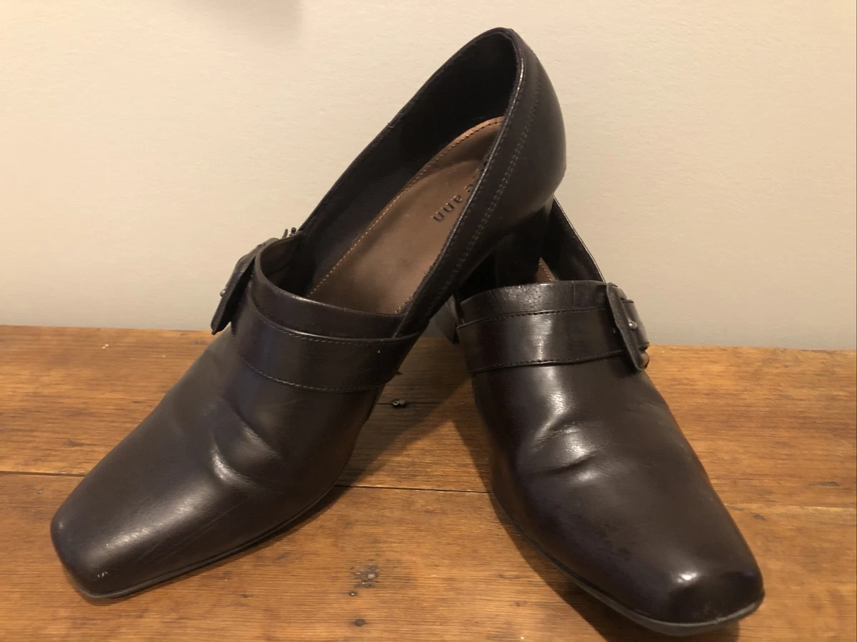 Kate Ann Womens Square Toe Dress Shoes Size 9M Brown Block Heel