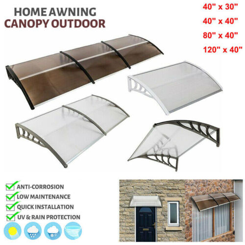 Outdoor Front Door Window Awning Patio Canopy Rain Cover UV Protected Eaves US