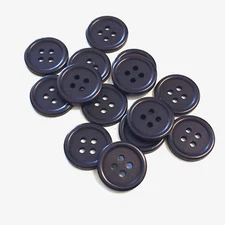 24 Buttons Dark Navy Blue Plastic 4-Hole 18 mm Sew Through Sewing #BL63