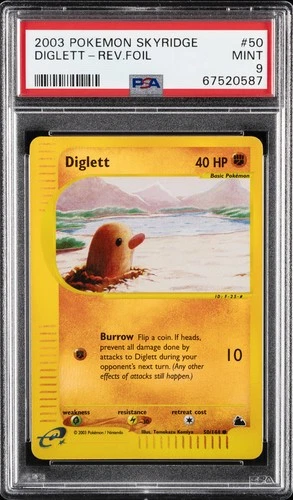 2003 POKEMON SKYRIDGE #50 DIGLETT-REVERSE FOIL PSA 9