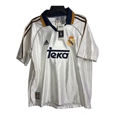 Adidas Real Madrid Teka Home Soccer Jersey L Vintage 1998-2000 White NEW
