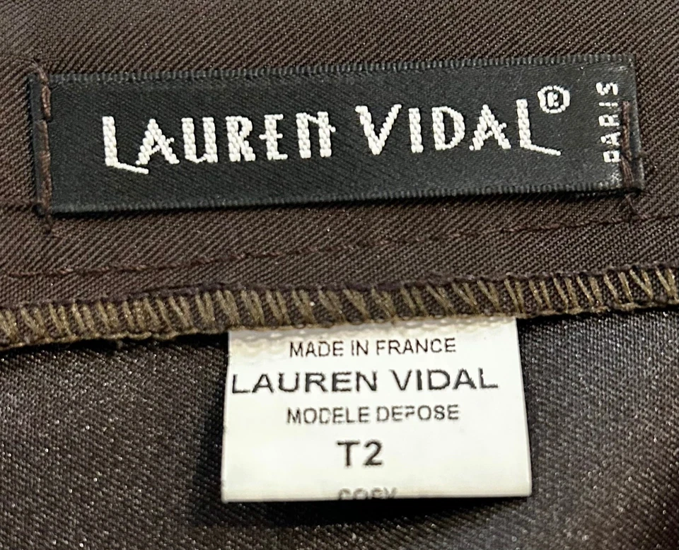 Lauren Vidal Paris Pants Womens (T2) Med Preppy Minimalist Quiet Luxury Trousers - Image 3 of 4
