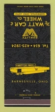 Matchbook Cover - Watt Car & Wheel Barnesville OH 30 Strike
