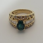 18k Yellow Gold Diamond And Emerald Ring — photo 3