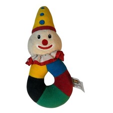 Rare Vintage BRIO Sweden Clown Rattle Plush Colorful