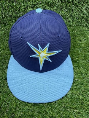 New Era 59FIFTY Tampa Bay Rays Fitted Hat 6 3/4 Navy Blue MLB Cap Authentic