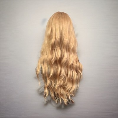 Long Wavy Golden Blond Synthetic Wig Classic Cap Layered for Women