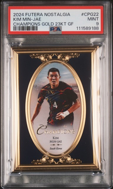 2024 FUTERA NOSTALGIA CHAMPIONS KIM MIN-JAE 23KT GOLD FRAME - SP /10 PSA 9 G479