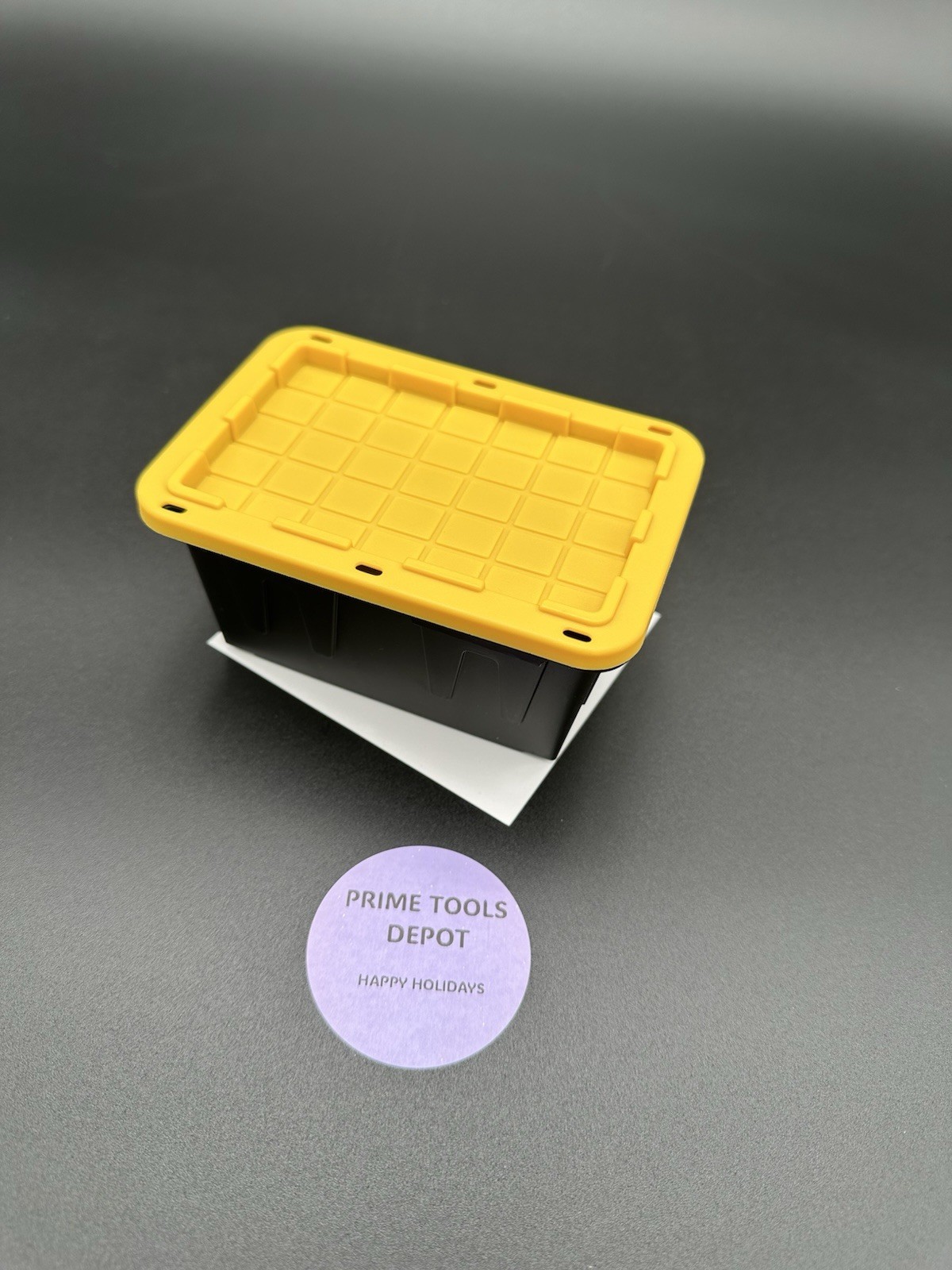 Teeny Commander MINI Black Stackable Tote 0.38QRT with Standard Snap Lid