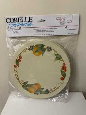 NEW 4 Corelle Coordinates Fruit Abundance Metal 4 Stove Burner Cover Set 10'' 8 