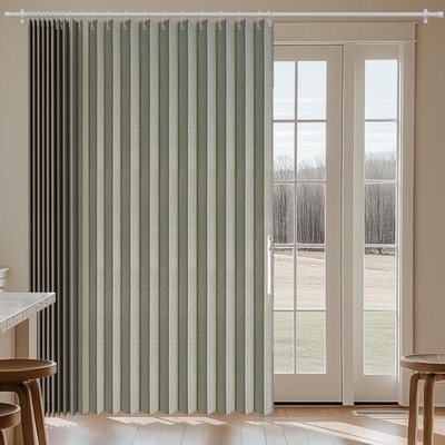 100% Blackout Curtains Patio Door Curtain Accordion Door Sliding Door Curtain...