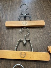 Vintage Walker Blonde Wood Pant Trouser Skirt Clamp Hangers Lot Of 5