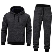Mens Tracksuit 2 Piece Hoodies Sweatsuit Men Casual Athletic XX-Large Black