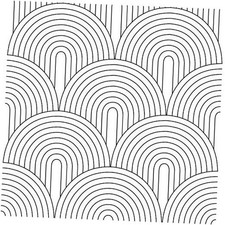 Peel and Stick Wallpaper Abstract Rainbow S: 17.7in x 9.8ft Black/White
