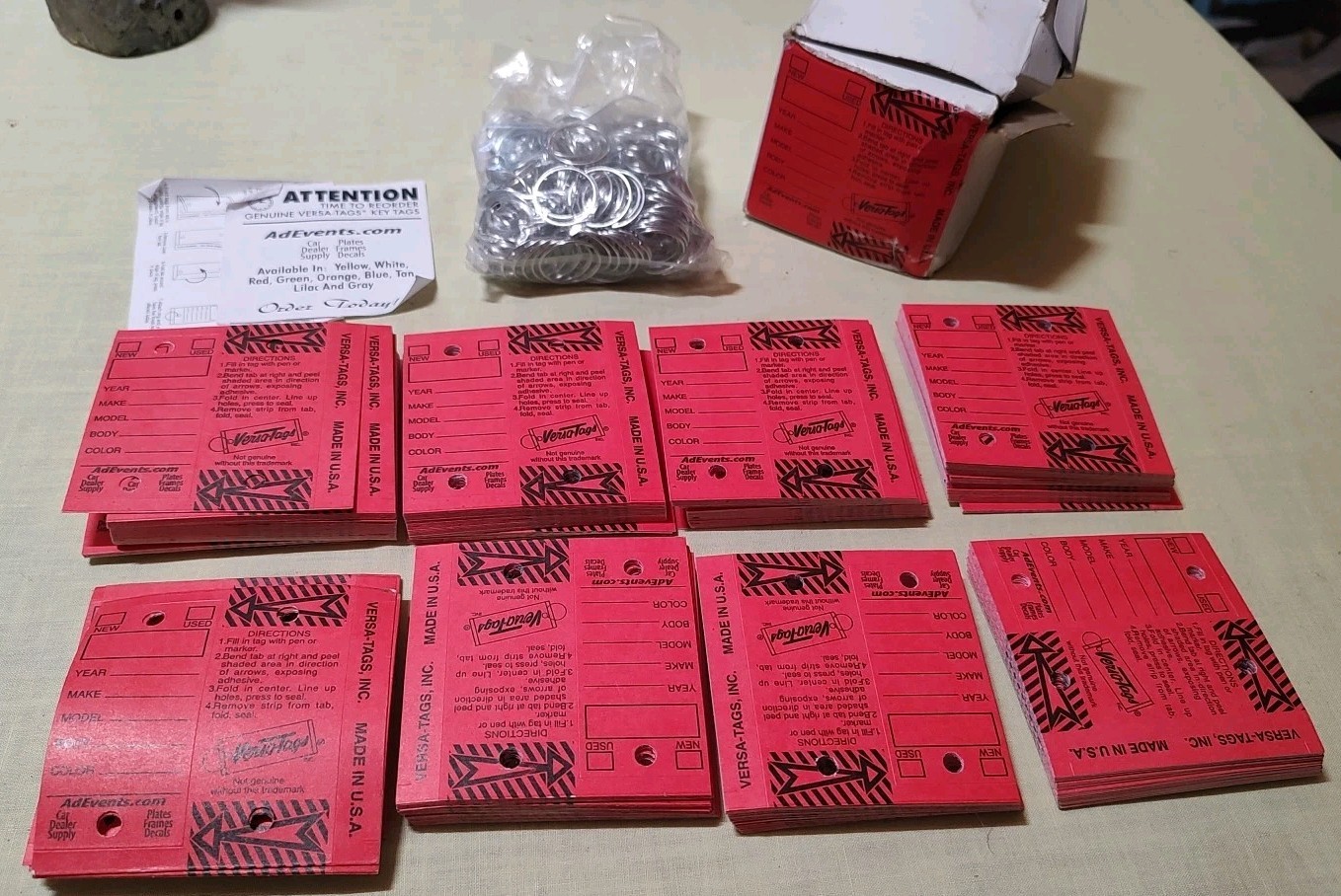 Self Laminating Self Protecting Versa Tags Key Tags with Rings 200+