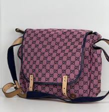 Gucci GG Multicolor Diaper Bag in Pink and Blue Monogram Canvas S