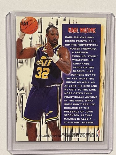 Karl Malone - 1996-97 Fleer Metal - Metal Shredders #141 - Bild 2 von 2
