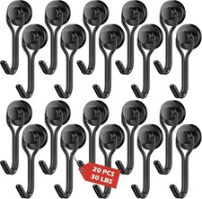 20 Pack Black Magnetic Hooks Heavy Duty 30lb ...