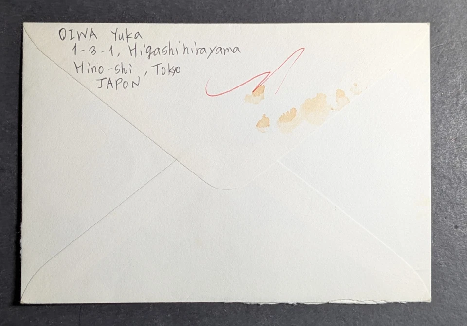 Japón Nippon 2014 2 estampillas canceladas en carta por aire historia postal Foto 2 de 2