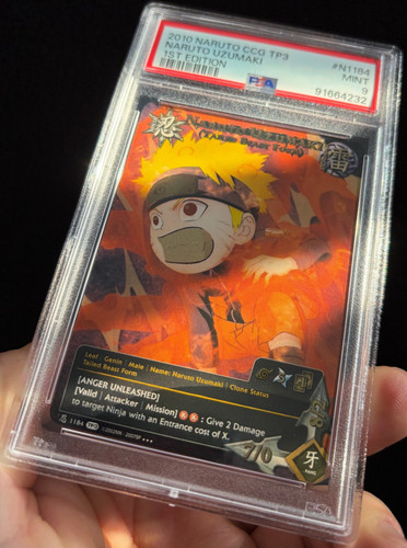 2010 Naruto CCG TP3 N1184 1st EDITION FULL ART Naruto Uzumaki MINT 9 PSA91664232
