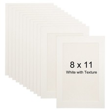 12pcs 8 x 11 White with Texture Paper Picture Frame with Clear Film