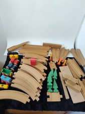 Brio wooden Train set lot of wooden track  train boat