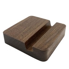 Natural Black Walnut Wood Phone Stand, Single Slot, 2 x 8 x 8 cm Wooden Phone