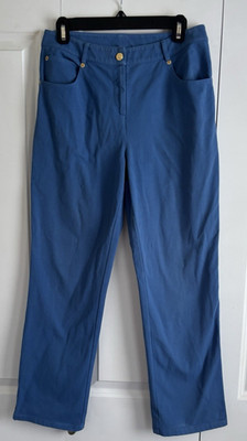 St. John Sport Womens Blue Pants 5 Pocket Size 4 Cotton/Spandex Blend