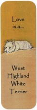 WEST HIGHLAND WHITE WESTIE TERRIER DOG BOOKMARK SAME IMAGE BOTH SIDES GREAT GIFT
