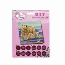 Polar Bear Family Crystal Art Card Kit Craft Buddy New Diamond Painting
