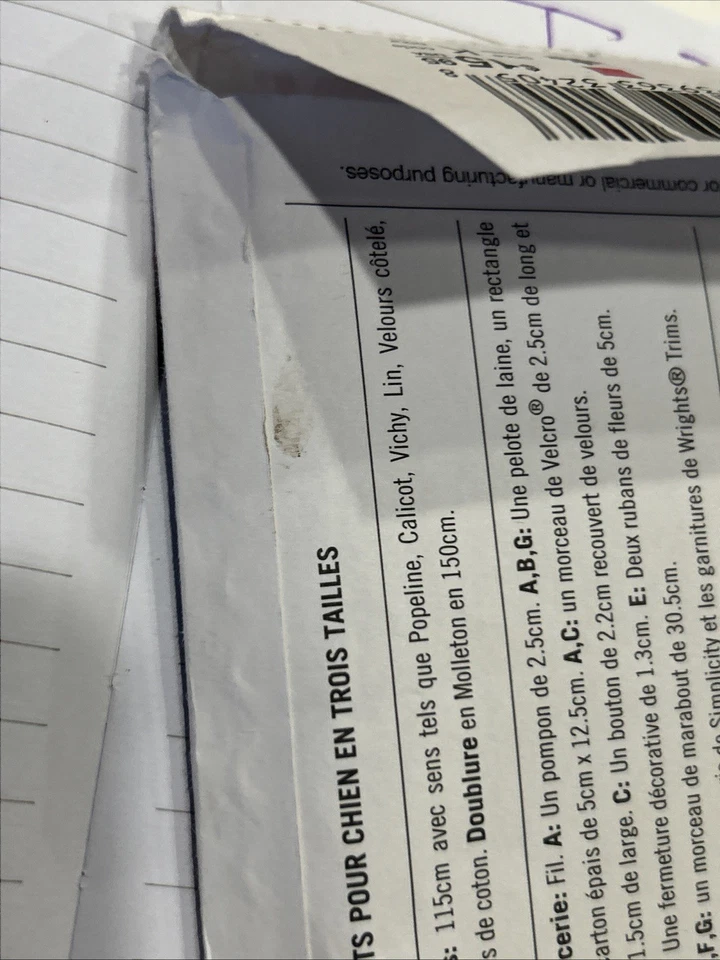 XS/S/M Simplicity 2740 Sombreros Sombrero Gorros para Perros Perro Patrón Costura Ropa Nuevo Foto 3 de 4