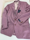 Ralph Lauren Blazer Jacket 46L Linen Silk Wool unstructured Purple Single Vent