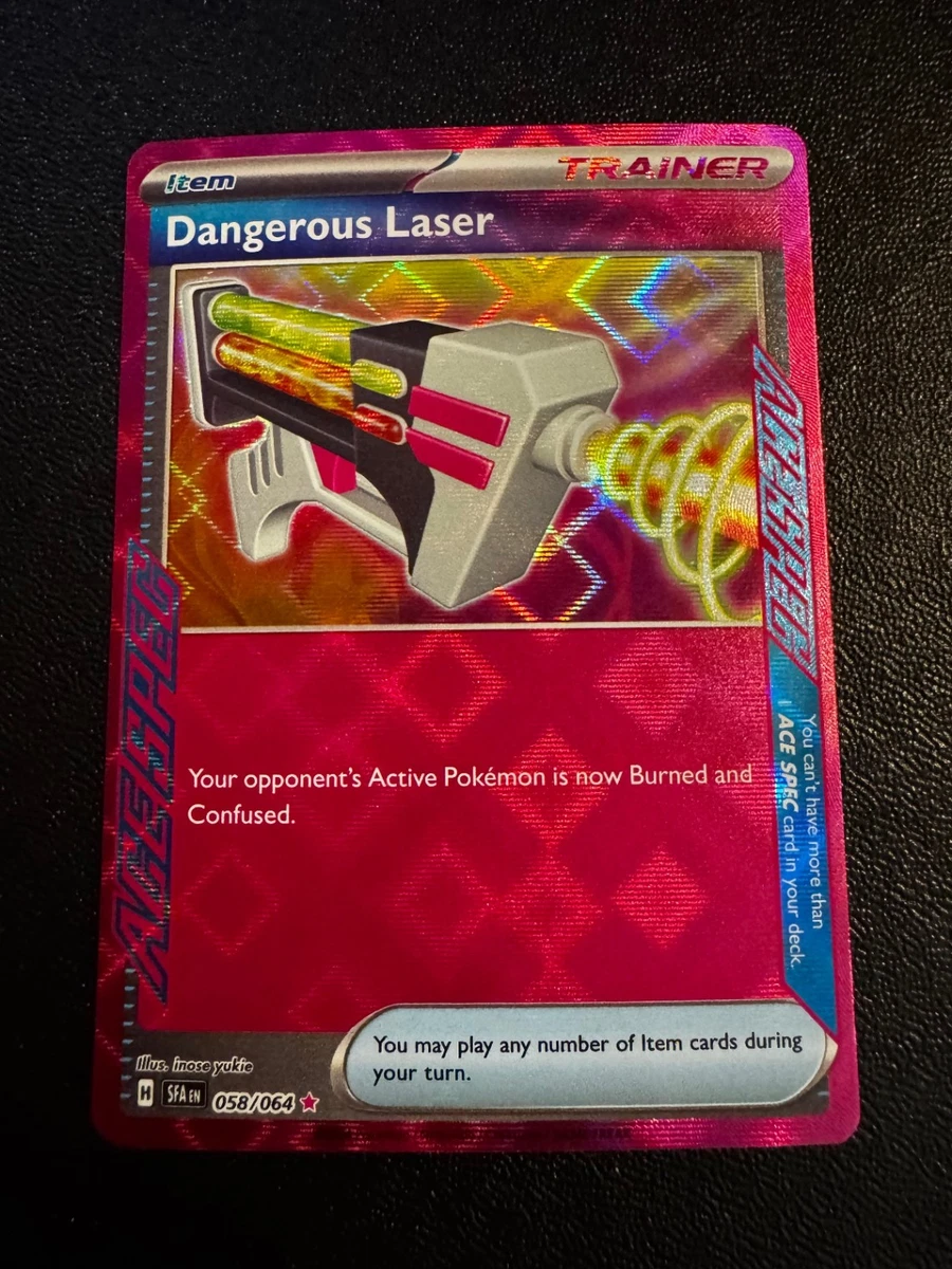 dangerous laser pokemon card value Shrouded Fable Acespec Rare #58 Your opponents Active Pokemon is now Burned and Confused. Pokemon Card Game TCG Danger