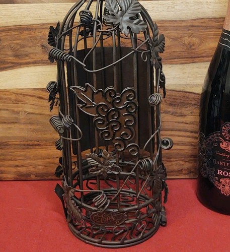 Wine Bottle CORK Cage Champagne Holder Display Metal Brown Bronze Display 14" - Bild 8 von 14