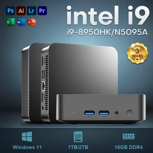 2025 NUOVO Mini PC Intel Core I9 8950HK N5095A Windows 11 Pro Desktop Pc Compute