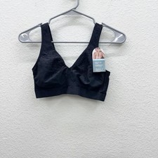 Bali Comfort Revolution Black Floral Wirefree Bra DF3484 Womens size Medium NEW