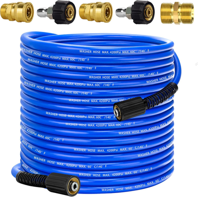#ad Pressure Power Washer Hose 100 FT X 1 4quot; Super Flexible Kink Resistant Car Wash $116.03