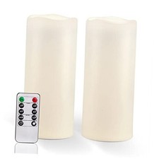 10" x 4" Large Waterproof Outdoor Flameless Candles with 4"x 10" Ivory White